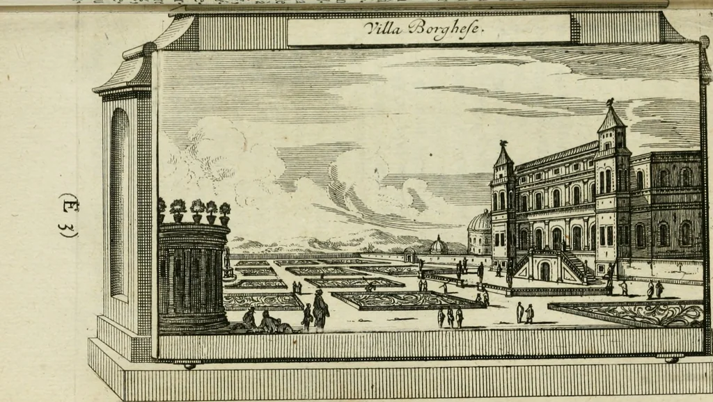 An illustration from Rome moderne : premiére ville de l'Europe : avec toutes ses magnificences et ses delices : nouvellement & très-exactement décrite ... : ce qui est suivi d'une description très-exacte du gouvernement & de l'Etat de Rome, aussi bien que des fonctions publiques du Pape & de tous ceux qui ont des emplois auprès de lui ... : le tout divisé en six tomes, 1713, leaf 148