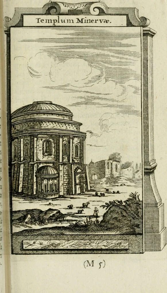 An illustration from Rome moderne : premiére ville de l'Europe : avec toutes ses magnificences et ses delices : nouvellement & très-exactement décrite ... : ce qui est suivi d'une description très-exacte du gouvernement & de l'Etat de Rome, aussi bien que des fonctions publiques du Pape & de tous ceux qui ont des emplois auprès de lui ... : le tout divisé en six tomes, 1713, leaf 334