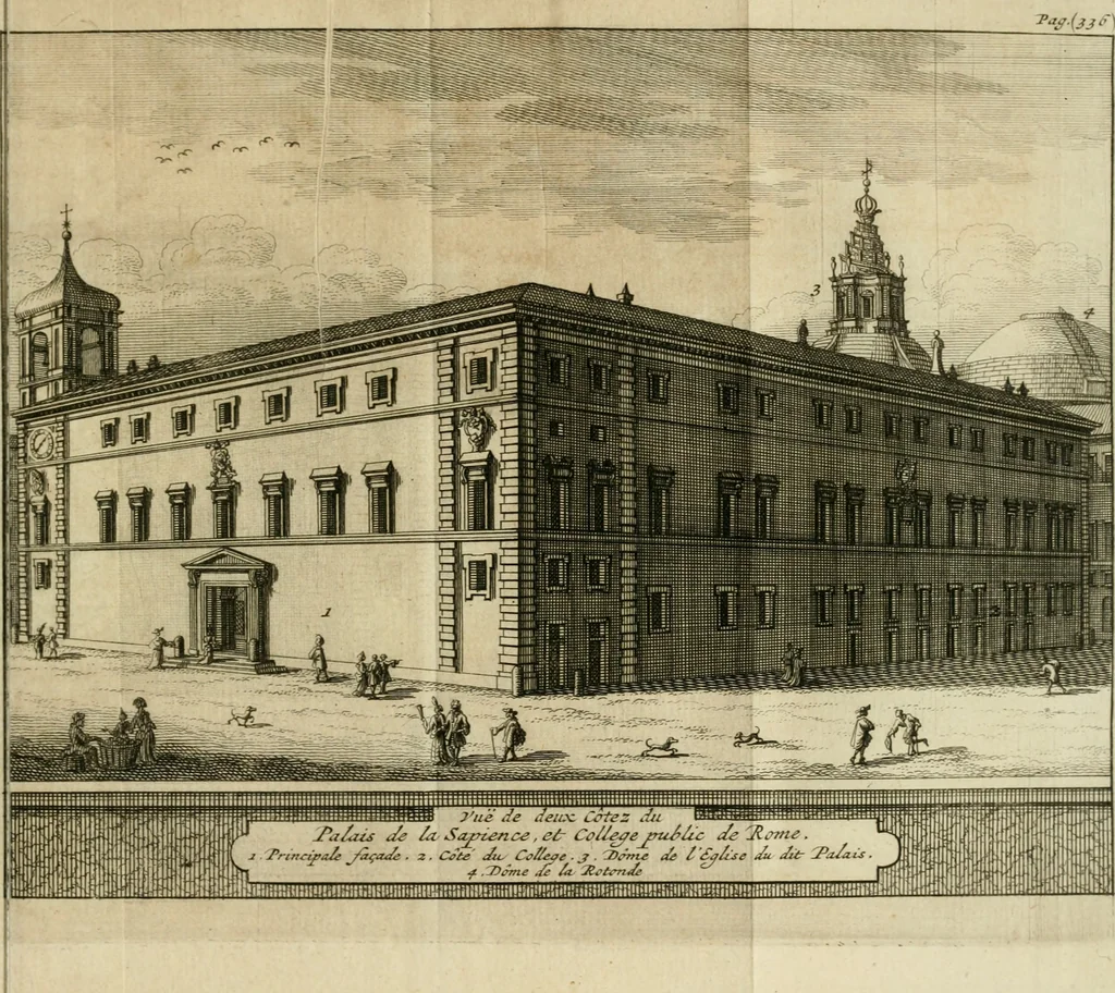An illustration from Rome moderne : premiére ville de l'Europe : avec toutes ses magnificences et ses delices : nouvellement & très-exactement décrite ... : ce qui est suivi d'une description très-exacte du gouvernement & de l'Etat de Rome, aussi bien que des fonctions publiques du Pape & de tous ceux qui ont des emplois auprès de lui ... : le tout divisé en six tomes, 1713, leaf 406