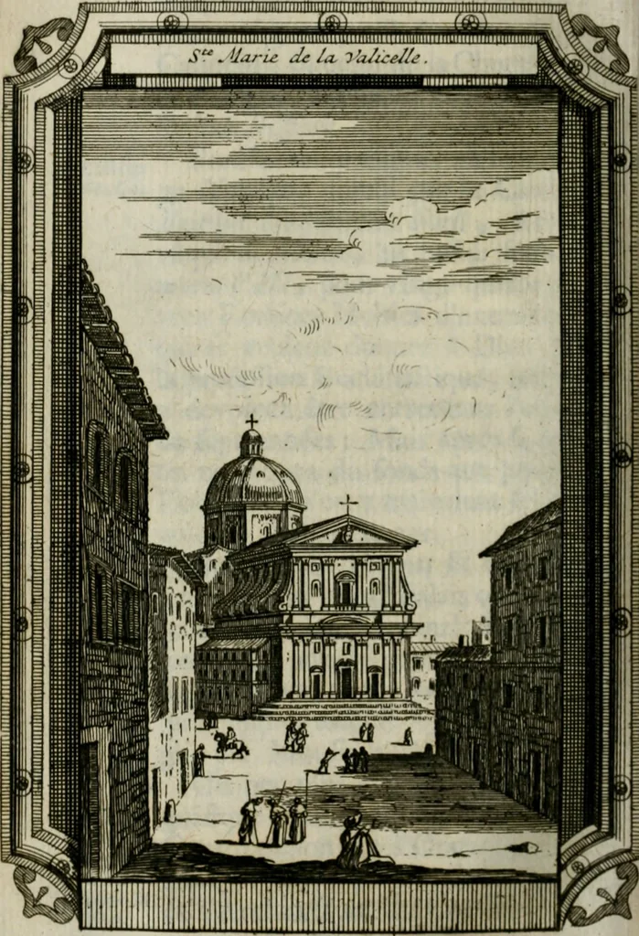 An illustration from Rome moderne : premiére ville de l'Europe : avec toutes ses magnificences et ses delices : nouvellement & très-exactement décrite ... : ce qui est suivi d'une description très-exacte du gouvernement & de l'Etat de Rome, aussi bien que des fonctions publiques du Pape & de tous ceux qui ont des emplois auprès de lui ... : le tout divisé en six tomes, 1713, leaf 453