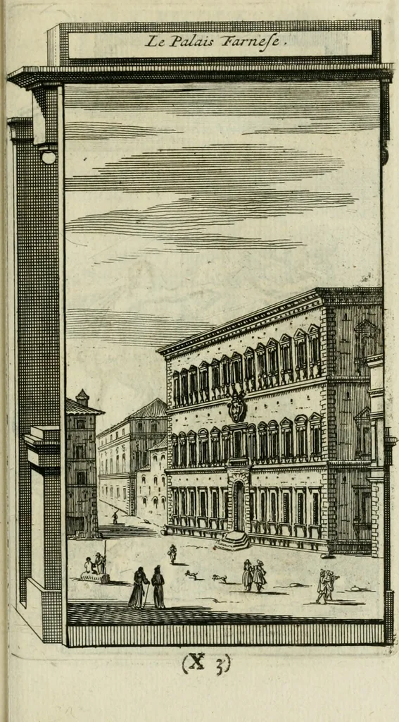 An illustration from Rome moderne : premiére ville de l'Europe : avec toutes ses magnificences et ses delices : nouvellement & très-exactement décrite ... : ce qui est suivi d'une description très-exacte du gouvernement & de l'Etat de Rome, aussi bien que des fonctions publiques du Pape & de tous ceux qui ont des emplois auprès de lui ... : le tout divisé en six tomes, 1713, leaf 534