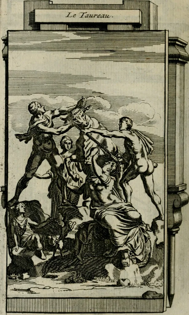 An illustration from Rome moderne : premiére ville de l'Europe : avec toutes ses magnificences et ses delices : nouvellement & très-exactement décrite ... : ce qui est suivi d'une description très-exacte du gouvernement & de l'Etat de Rome, aussi bien que des fonctions publiques du Pape & de tous ceux qui ont des emplois auprès de lui ... : le tout divisé en six tomes, 1713, leaf 535
