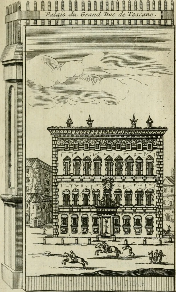 An illustration from Rome moderne : premiére ville de l'Europe : avec toutes ses magnificences et ses delices : nouvellement & très-exactement décrite ... : ce qui est suivi d'une description très-exacte du gouvernement & de l'Etat de Rome, aussi bien que des fonctions publiques du Pape & de tous ceux qui ont des emplois auprès de lui ... : le tout divisé en six tomes, 1713, leaf 92