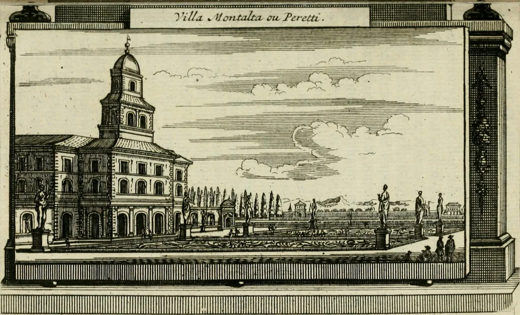 An illustration from Rome moderne : premiére ville de l'Europe : avec toutes ses magnificences et ses delices : nouvellement & très-exactement décrite ... : ce qui est suivi d'une description très-exacte du gouvernement & de l'Etat de Rome, aussi bien que des fonctions publiques du Pape & de tous ceux qui ont des emplois auprès de lui ... : le tout divisé en six tomes, 1713, leaf 114