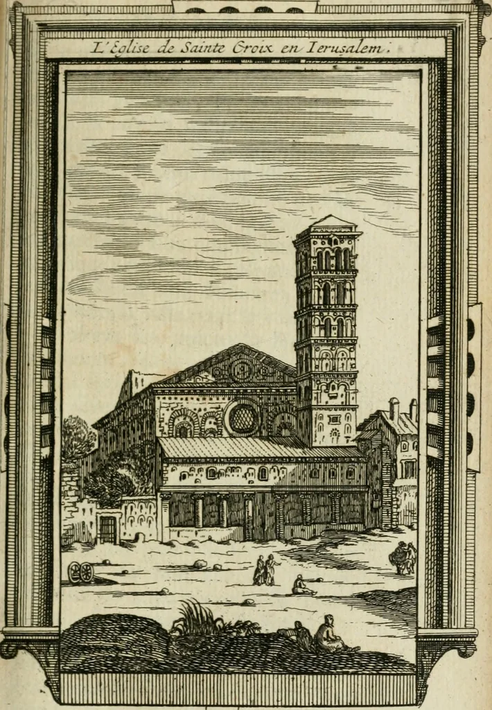 An illustration from Rome moderne : premiére ville de l'Europe : avec toutes ses magnificences et ses delices : nouvellement & très-exactement décrite ... : ce qui est suivi d'une description très-exacte du gouvernement & de l'Etat de Rome, aussi bien que des fonctions publiques du Pape & de tous ceux qui ont des emplois auprès de lui ... : le tout divisé en six tomes, 1713, leaf 182