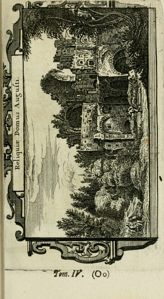 An illustration from Rome moderne : premiére ville de l'Europe : avec toutes ses magnificences et ses delices : nouvellement & très-exactement décrite ... : ce qui est suivi d'une description très-exacte du gouvernement & de l'Etat de Rome, aussi bien que des fonctions publiques du Pape & de tous ceux qui ont des emplois auprès de lui ... : le tout divisé en six tomes, 1713, leaf 280