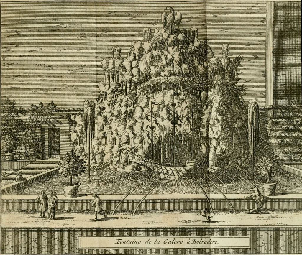 An illustration from Rome moderne : premiére ville de l'Europe : avec toutes ses magnificences et ses delices : nouvellement & très-exactement décrite ... : ce qui est suivi d'une description très-exacte du gouvernement & de l'Etat de Rome, aussi bien que des fonctions publiques du Pape & de tous ceux qui ont des emplois auprès de lui ... : le tout divisé en six tomes, 1713, leaf 558