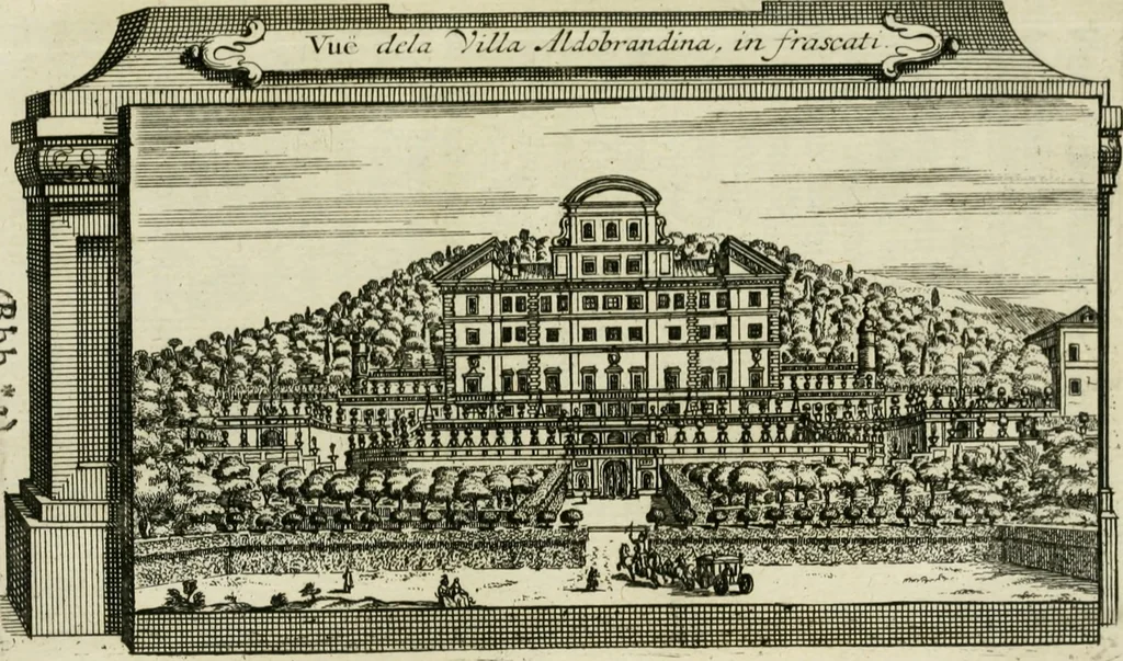 An illustration from Rome moderne : premiére ville de l'Europe : avec toutes ses magnificences et ses delices : nouvellement & très-exactement décrite ... : ce qui est suivi d'une description très-exacte du gouvernement & de l'Etat de Rome, aussi bien que des fonctions publiques du Pape & de tous ceux qui ont des emplois auprès de lui ... : le tout divisé en six tomes, 1713, leaf 578