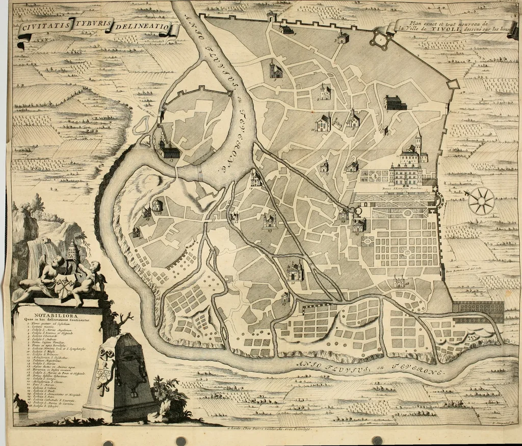 An illustration from Rome moderne : premiére ville de l'Europe : avec toutes ses magnificences et ses delices : nouvellement & très-exactement décrite ... : ce qui est suivi d'une description très-exacte du gouvernement & de l'Etat de Rome, aussi bien que des fonctions publiques du Pape & de tous ceux qui ont des emplois auprès de lui ... : le tout divisé en six tomes, 1713, leaf 603