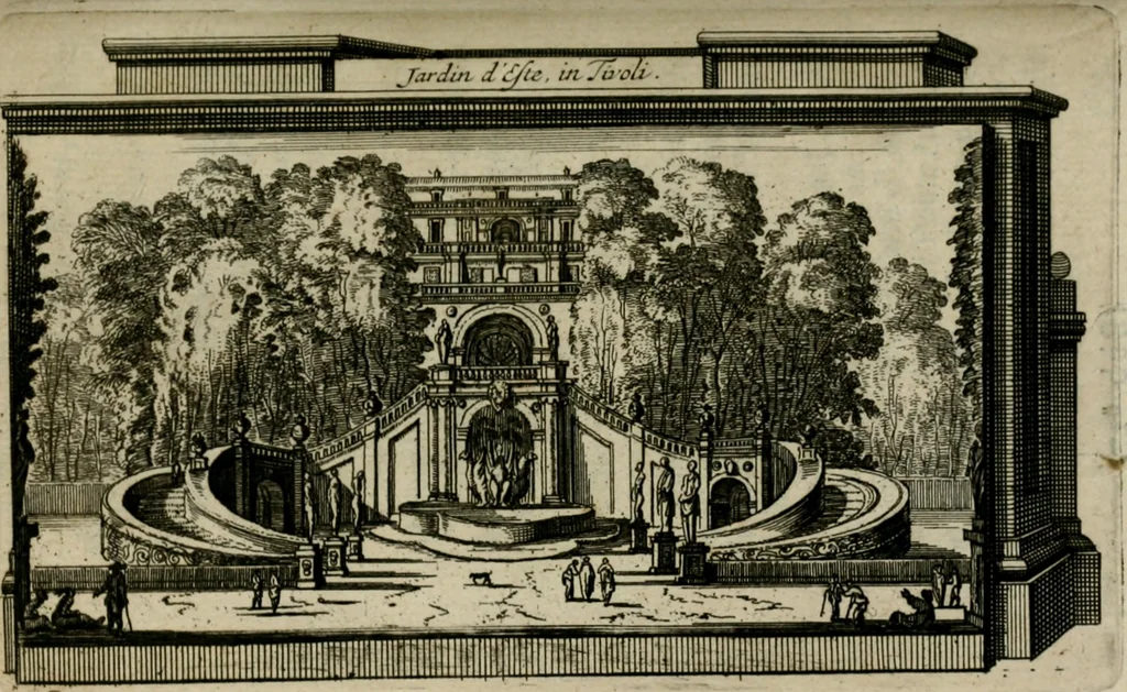 An illustration from Rome moderne : premiére ville de l'Europe : avec toutes ses magnificences et ses delices : nouvellement & très-exactement décrite ... : ce qui est suivi d'une description très-exacte du gouvernement & de l'Etat de Rome, aussi bien que des fonctions publiques du Pape & de tous ceux qui ont des emplois auprès de lui ... : le tout divisé en six tomes, 1713, leaf 611