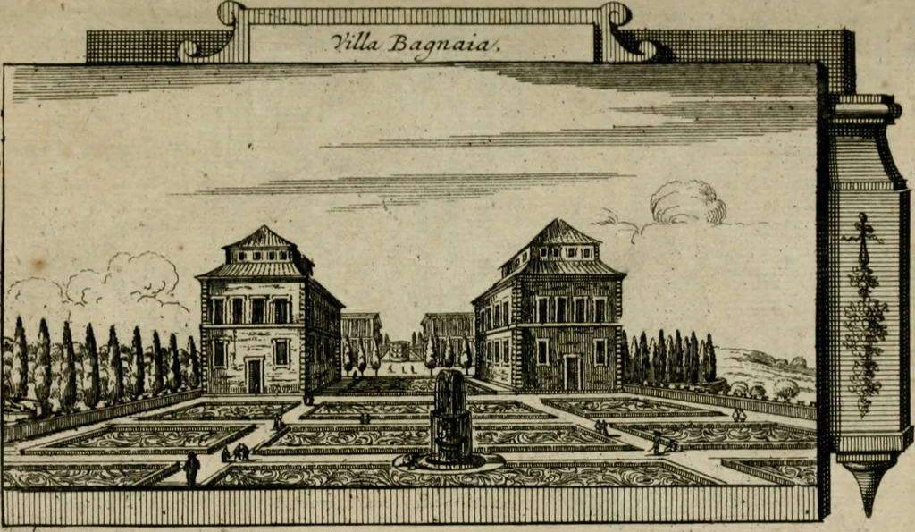 An illustration from Rome moderne : premiére ville de l'Europe : avec toutes ses magnificences et ses delices : nouvellement & très-exactement décrite ... : ce qui est suivi d'une description très-exacte du gouvernement & de l'Etat de Rome, aussi bien que des fonctions publiques du Pape & de tous ceux qui ont des emplois auprès de lui ... : le tout divisé en six tomes, 1713, leaf 619