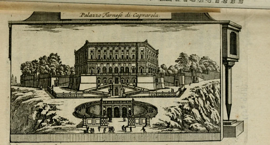 An illustration from Rome moderne : premiére ville de l'Europe : avec toutes ses magnificences et ses delices : nouvellement & très-exactement décrite ... : ce qui est suivi d'une description très-exacte du gouvernement & de l'Etat de Rome, aussi bien que des fonctions publiques du Pape & de tous ceux qui ont des emplois auprès de lui ... : le tout divisé en six tomes, 1713, leaf 623