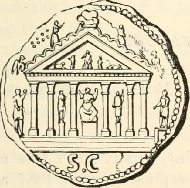 An illustration from Rambles in Rome; an archaeological and historical guide to the museums, galleries, villas, churches, and antiquities of Rome and the Campagna, 1911, leaf 206