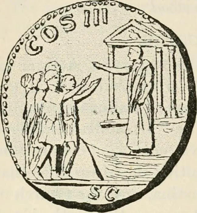 An illustration from Rambles in Rome; an archaeological and historical guide to the museums, galleries, villas, churches, and antiquities of Rome and the Campagna, 1911, leaf 73