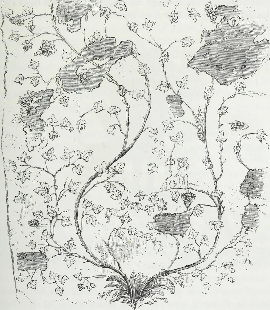 An illustration from Rome souterraine : resume des decouvertes de M. de Rossi dans les catacombes romaines, et en particulier dans le cimetiere de Calliste, 1872, leaf 128