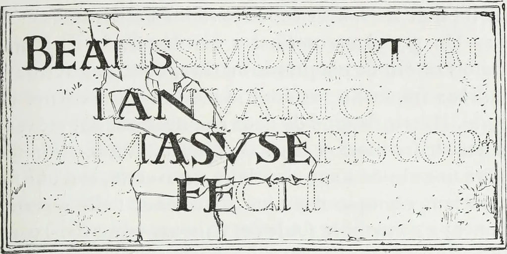 An illustration from Rome souterraine : resume des decouvertes de M. de Rossi dans les catacombes romaines, et en particulier dans le cimetiere de Calliste, 1872, leaf 138