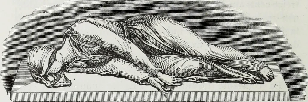 An illustration from Rome souterraine : resume des decouvertes de M. de Rossi dans les catacombes romaines, et en particulier dans le cimetiere de Calliste, 1872, leaf 239