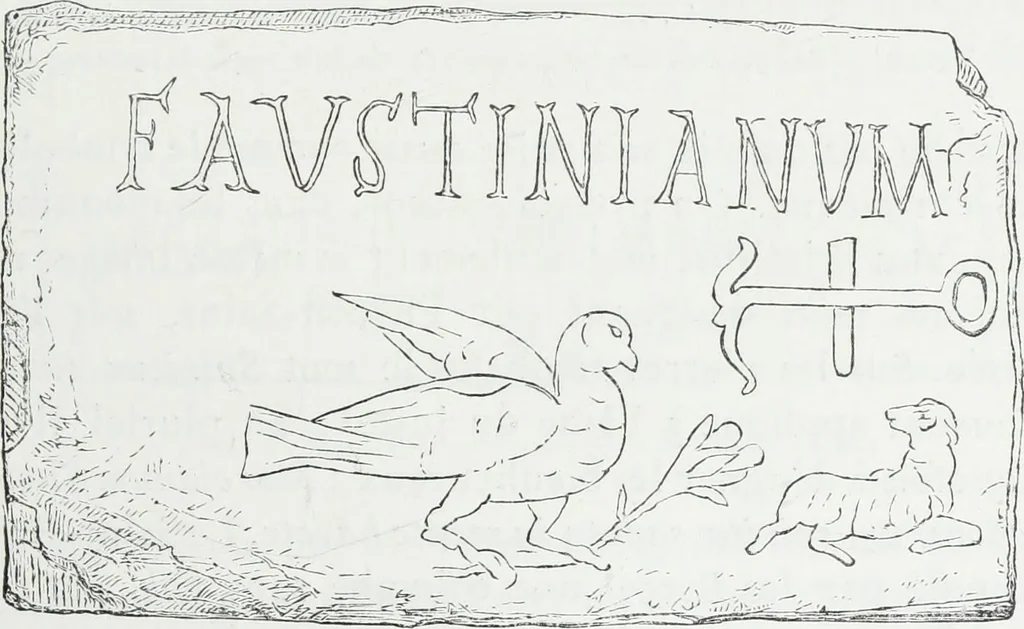An illustration from Rome souterraine : resume des decouvertes de M. de Rossi dans les catacombes romaines, et en particulier dans le cimetiere de Calliste, 1872, leaf 300