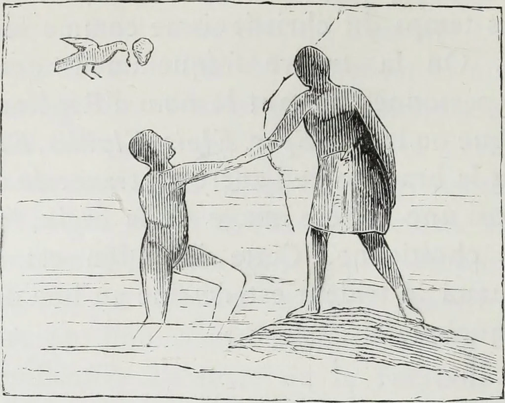 An illustration from Rome souterraine : resume des decouvertes de M. de Rossi dans les catacombes romaines, et en particulier dans le cimetiere de Calliste, 1872, leaf 301