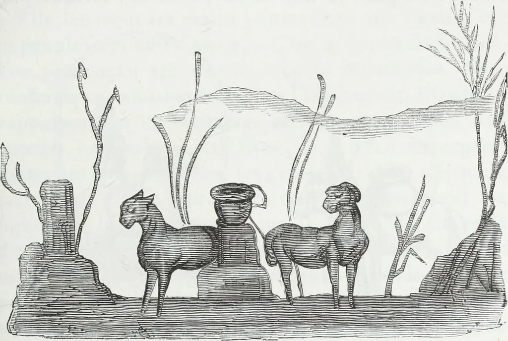 An illustration from Rome souterraine : resume des decouvertes de M. de Rossi dans les catacombes romaines, et en particulier dans le cimetiere de Calliste, 1872, leaf 324