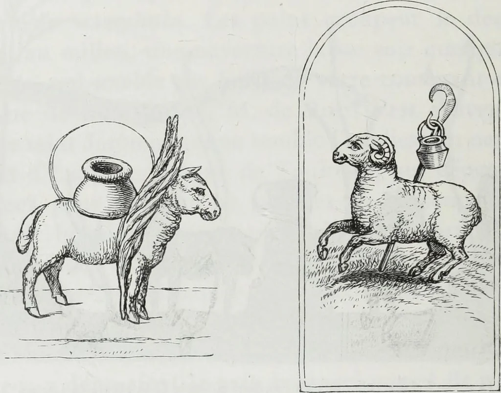 An illustration from Rome souterraine : resume des decouvertes de M. de Rossi dans les catacombes romaines, et en particulier dans le cimetiere de Calliste, 1872, leaf 325