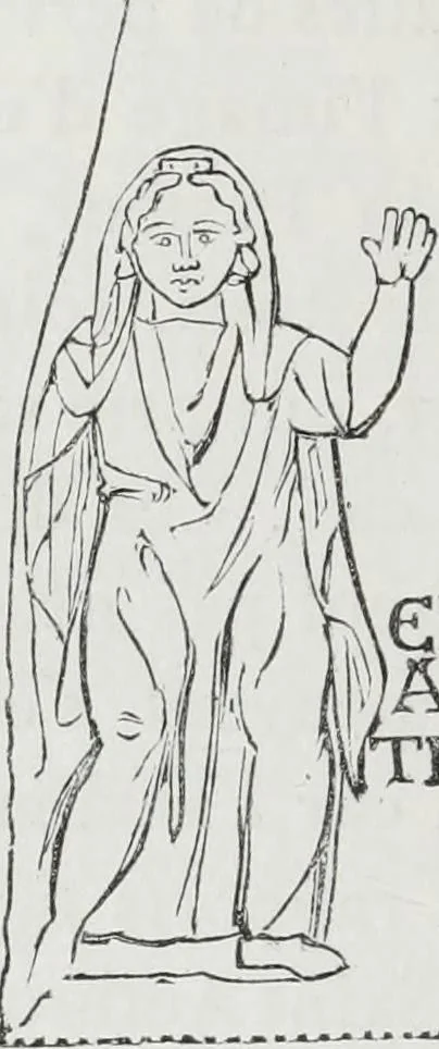 An illustration from Rome souterraine : resume des decouvertes de M. de Rossi dans les catacombes romaines, et en particulier dans le cimetiere de Calliste, 1872, leaf 357
