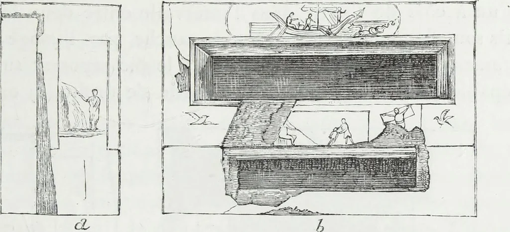 An illustration from Rome souterraine : resume des decouvertes de M. de Rossi dans les catacombes romaines, et en particulier dans le cimetiere de Calliste, 1872, leaf 366