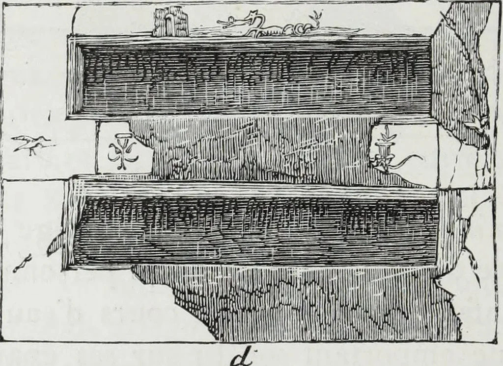 An illustration from Rome souterraine : resume des decouvertes de M. de Rossi dans les catacombes romaines, et en particulier dans le cimetiere de Calliste, 1872, leaf 367