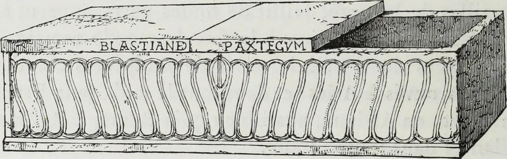 An illustration from Rome souterraine : resume des decouvertes de M. de Rossi dans les catacombes romaines, et en particulier dans le cimetiere de Calliste, 1872, leaf 407