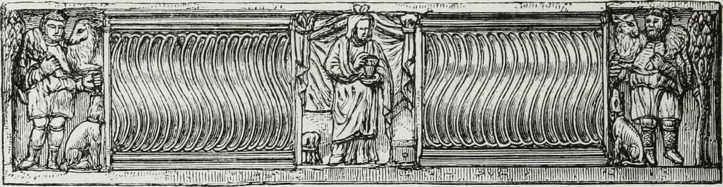 An illustration from Rome souterraine : resume des decouvertes de M. de Rossi dans les catacombes romaines, et en particulier dans le cimetiere de Calliste, 1872, leaf 409