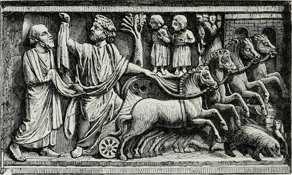 An illustration from Rome souterraine : resume des decouvertes de M. de Rossi dans les catacombes romaines, et en particulier dans le cimetiere de Calliste, 1872, leaf 421
