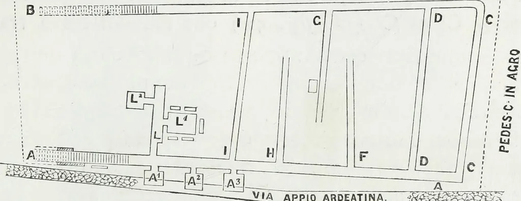 An illustration from Rome souterraine : resume des decouvertes de M. de Rossi dans les catacombes romaines, et en particulier dans le cimetiere de Calliste, 1872, leaf 454