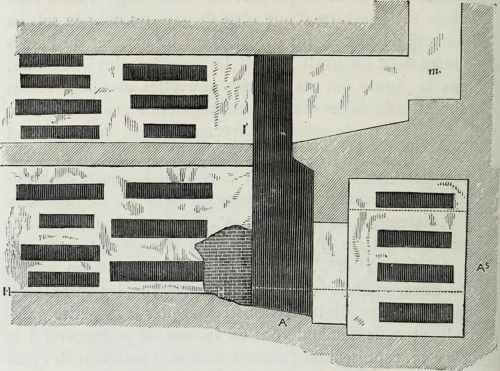 An illustration from Rome souterraine : resume des decouvertes de M. de Rossi dans les catacombes romaines, et en particulier dans le cimetiere de Calliste, 1872, leaf 467