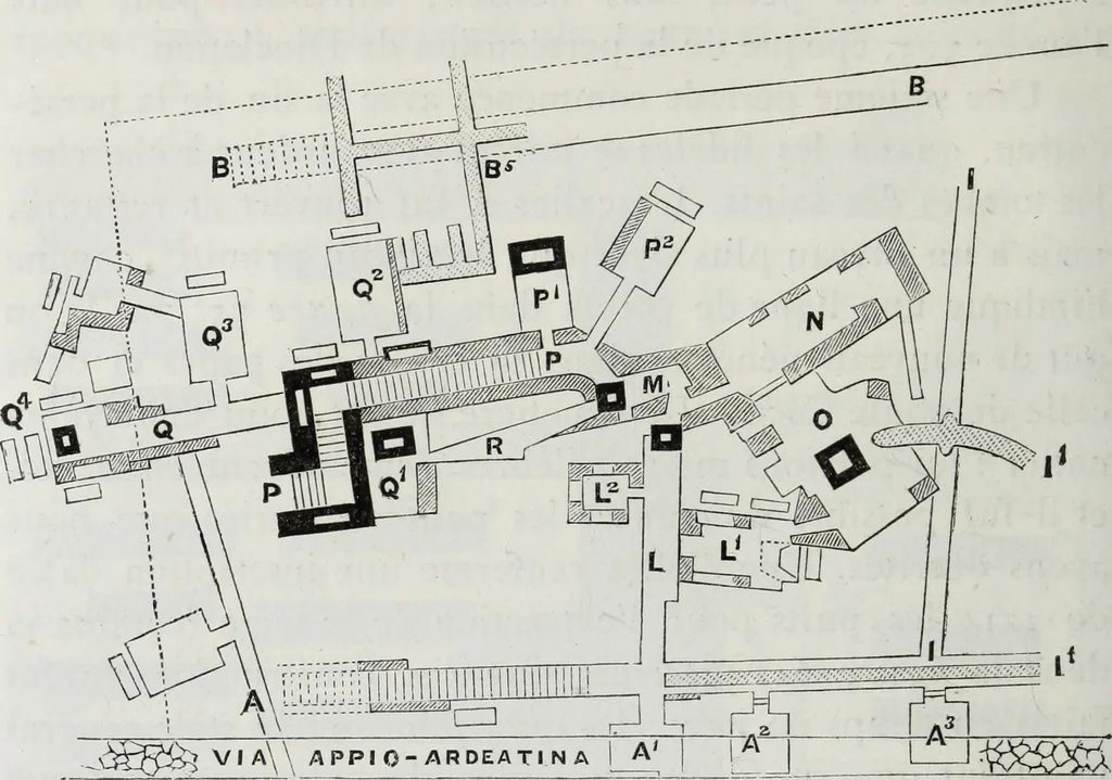 An illustration from Rome souterraine : resume des decouvertes de M. de Rossi dans les catacombes romaines, et en particulier dans le cimetiere de Calliste, 1872, leaf 469