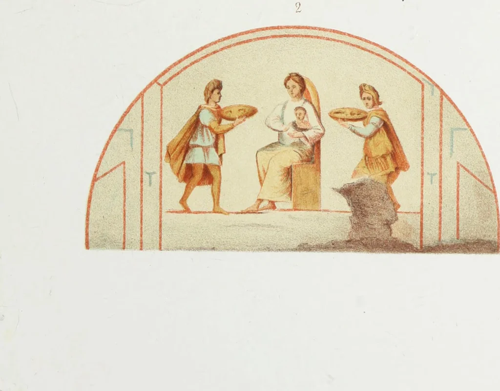 An illustration from Rome souterraine : resume des decouvertes de M. de Rossi dans les catacombes romaines, et en particulier dans le cimetiere de Calliste, 1872, leaf 556