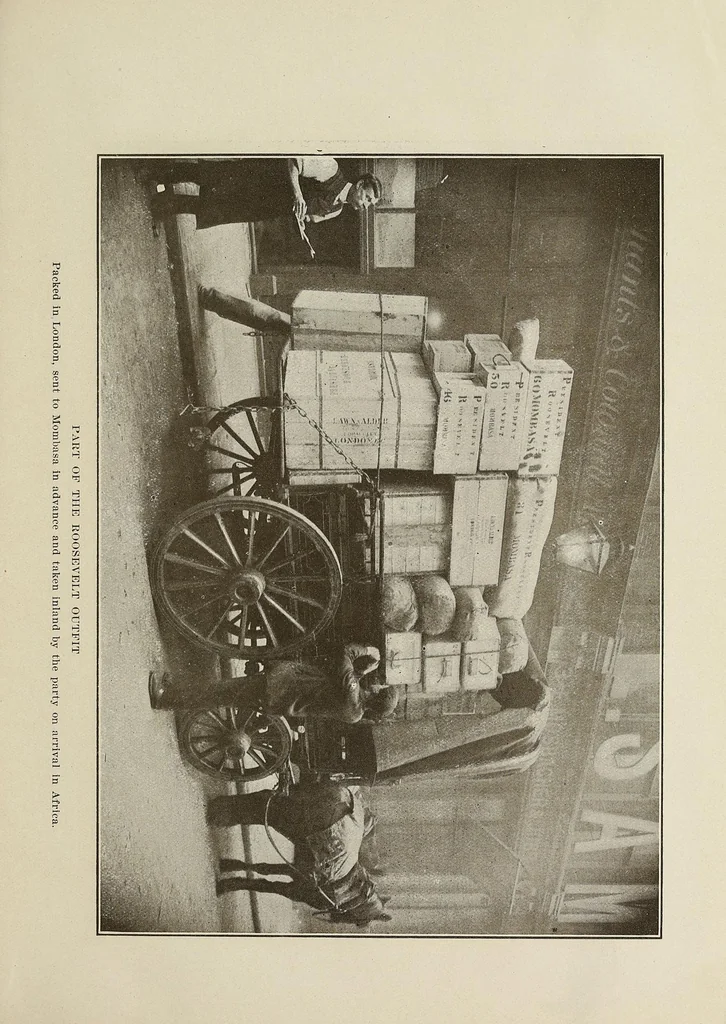 An illustration from Roosevelt's African trip : the story of his life, the voyage from New York to Mombasa, and the route through the heart of Africa : including the big game and other ferocious animals, strange peoples and countries found in the course of this travels, 1909, leaf 17