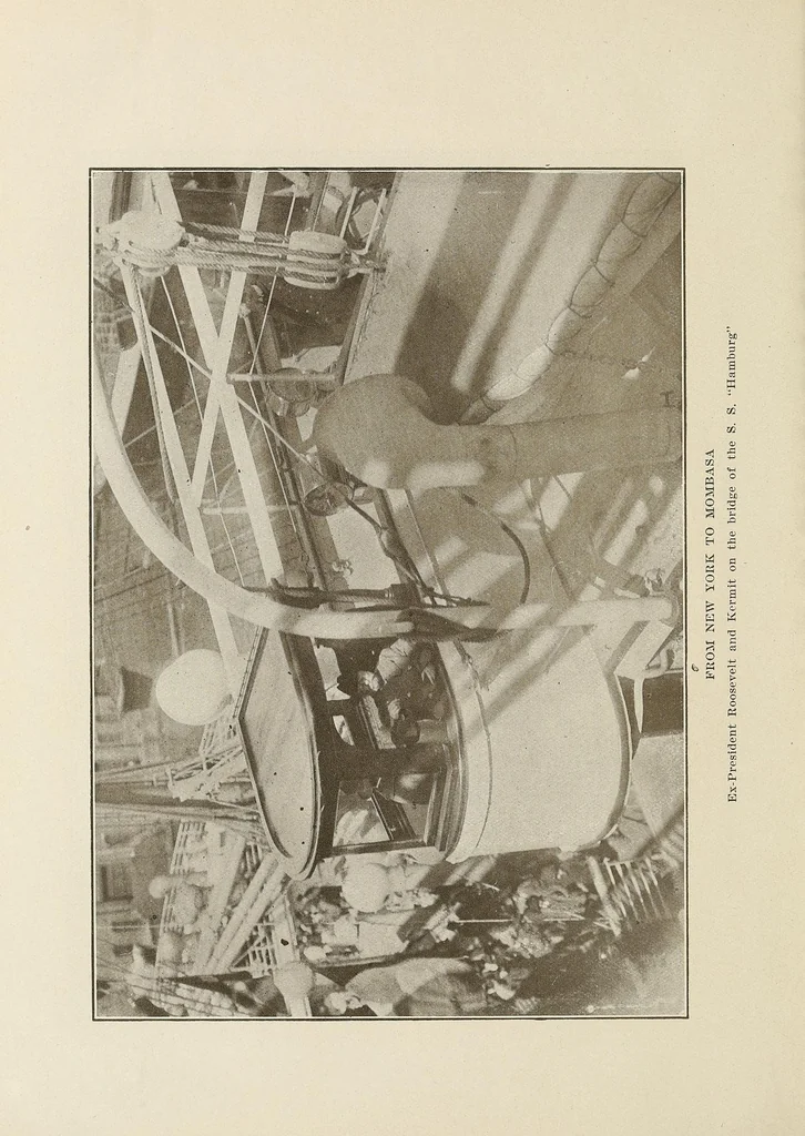 An illustration from Roosevelt's African trip : the story of his life, the voyage from New York to Mombasa, and the route through the heart of Africa : including the big game and other ferocious animals, strange peoples and countries found in the course of this travels, 1909, leaf 20