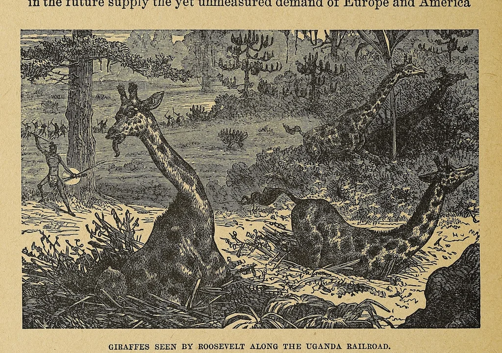 An illustration from Roosevelt's thrilling experiences in the wilds of Africa hunting big game ..., 1909, leaf 40
