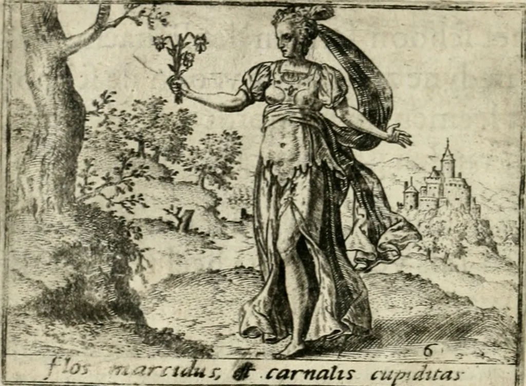 An illustration from Bellerophon, of, Lust tot vvysheyd : begrijpende veel zeedighe, stichtlijcke en leerlijcke sinne-beelden met haere verklaringhen, 1614, leaf 17