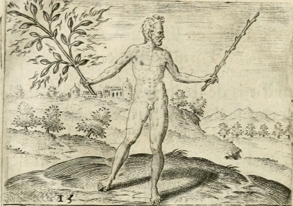 An illustration from Bellerophon, of, Lust tot vvysheyd : begrijpende veel zeedighe, stichtlijcke en leerlijcke sinne-beelden met haere verklaringhen, 1614, leaf 33