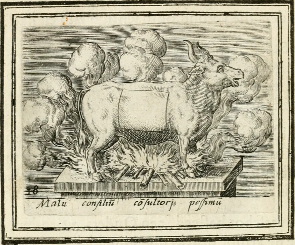 An illustration from Bellerophon, of, Lust tot vvysheyd : begrijpende veel zeedighe, stichtlijcke en leerlijcke sinne-beelden met haere verklaringhen, 1614, leaf 39
