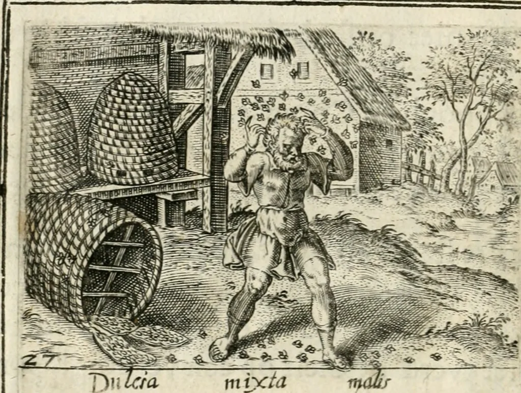 An illustration from Bellerophon, of, Lust tot vvysheyd : begrijpende veel zeedighe, stichtlijcke en leerlijcke sinne-beelden met haere verklaringhen, 1614, leaf 57
