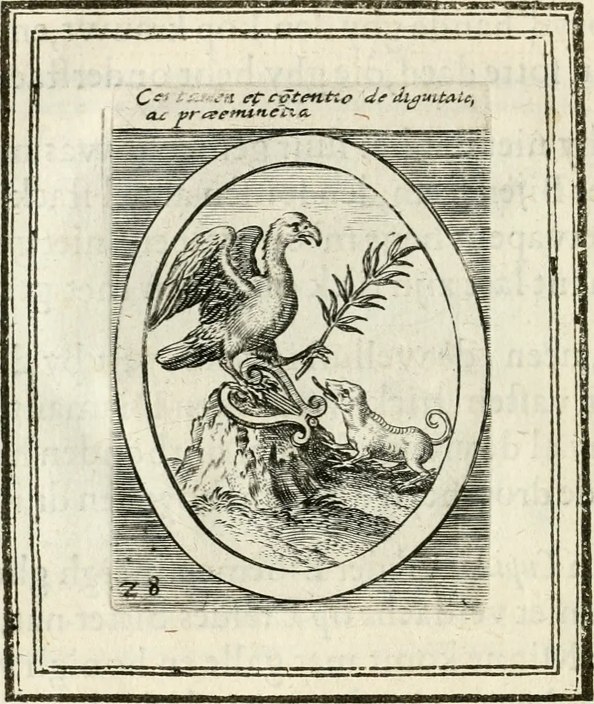 An illustration from Bellerophon, of, Lust tot vvysheyd : begrijpende veel zeedighe, stichtlijcke en leerlijcke sinne-beelden met haere verklaringhen, 1614, leaf 59