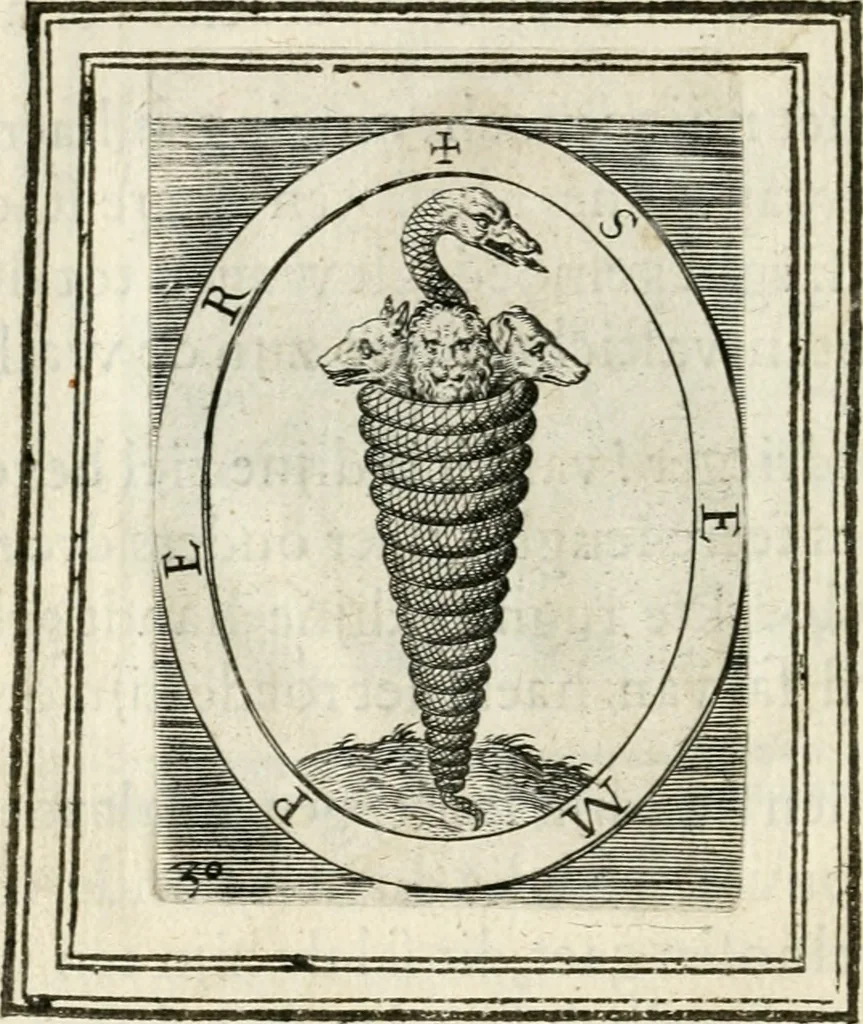 An illustration from Bellerophon, of, Lust tot vvysheyd : begrijpende veel zeedighe, stichtlijcke en leerlijcke sinne-beelden met haere verklaringhen, 1614, leaf 63