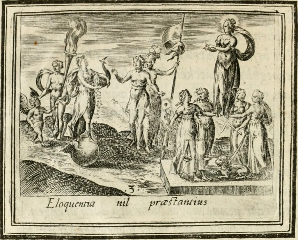 An illustration from Bellerophon, of, Lust tot vvysheyd : begrijpende veel zeedighe, stichtlijcke en leerlijcke sinne-beelden met haere verklaringhen, 1614, leaf 7