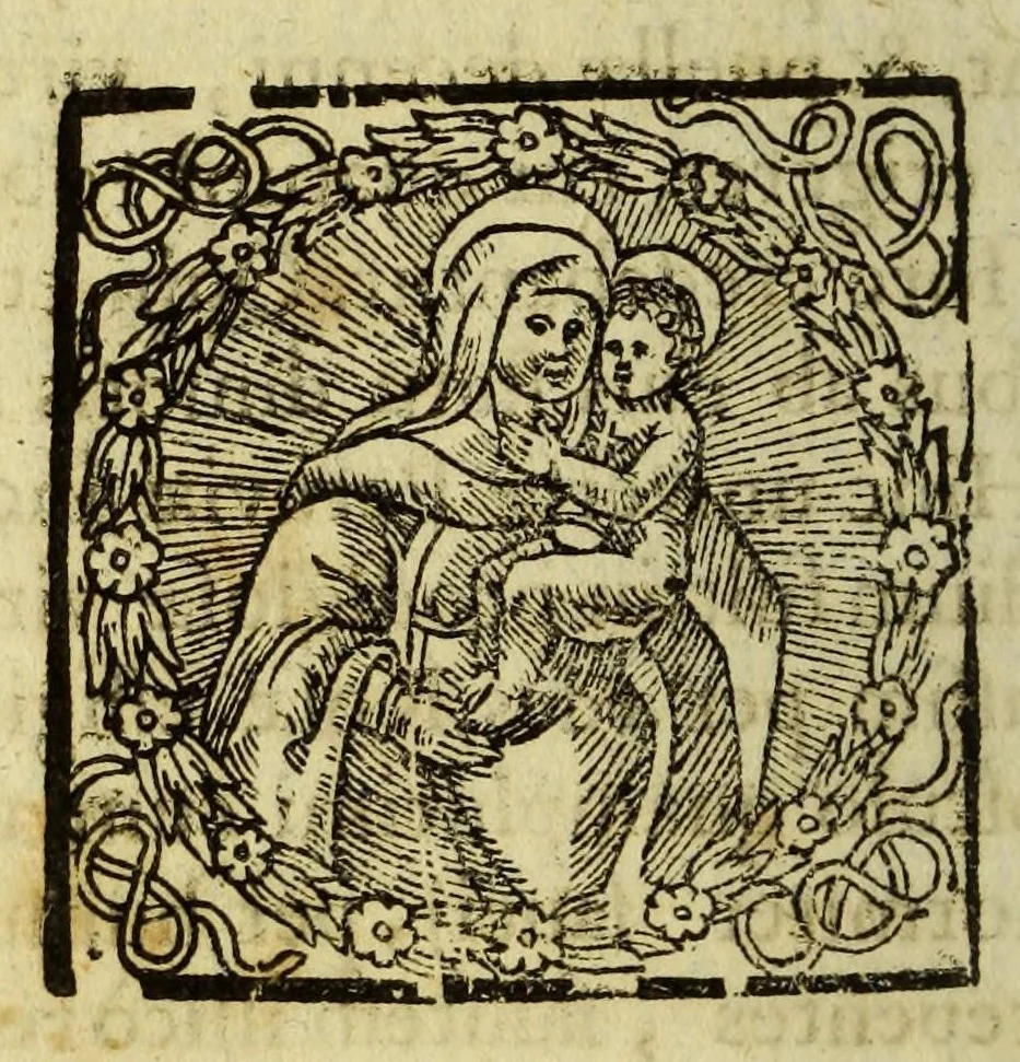 An illustration from Rosa de S. Maria virgo Limensis è Tertio Ordine SS. P. Dominici miræ integritatis raræ innocentiæ summæ perfectionis studiosissima seraphicæ virginis S. Catharinæ Senensis ejusdem ordinis imitatrix, : à S.D.N. Clemente IX. beatarum virginum numero solemni ritu adscripta Romæ in Vaticano M DC LXVIII. XVII. Kal. Maij, 1668, leaf 138