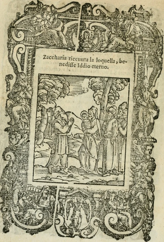 An illustration from Rosario della gloriosa Vergine Maria : con le stationi, & indulgentie delle chiese di Roma per tutto l'anno : di nuouo stampato, & ricorretto con nuoue & belle figure adornato, 1591, leaf 109