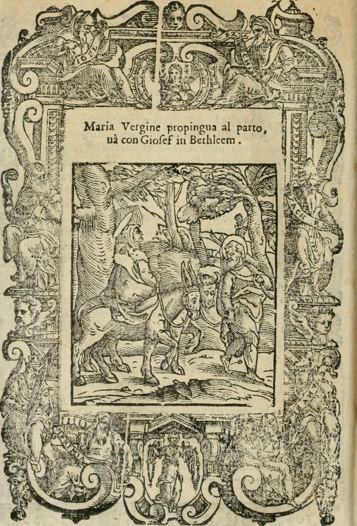 An illustration from Rosario della gloriosa Vergine Maria : con le stationi, & indulgentie delle chiese di Roma per tutto l'anno : di nuouo stampato, & ricorretto con nuoue & belle figure adornato, 1591, leaf 117