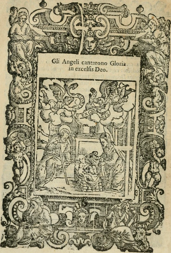 An illustration from Rosario della gloriosa Vergine Maria : con le stationi, & indulgentie delle chiese di Roma per tutto l'anno : di nuouo stampato, & ricorretto con nuoue & belle figure adornato, 1591, leaf 127