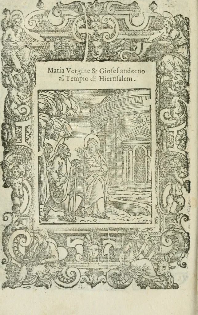 An illustration from Rosario della gloriosa Vergine Maria : con le stationi, & indulgentie delle chiese di Roma per tutto l'anno : di nuouo stampato, & ricorretto con nuoue & belle figure adornato, 1591, leaf 137